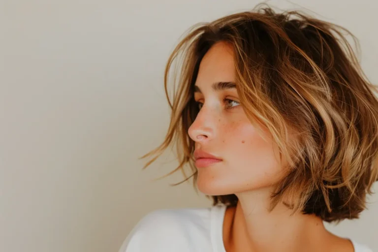 Haar-Model zeigt, wie schön Balayage bei braunen Haaren aussehen kann.